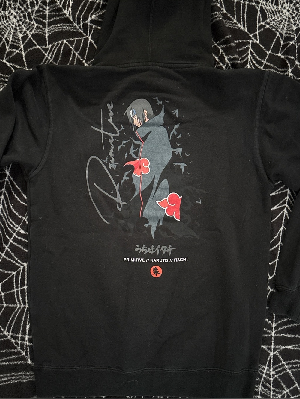 Primitive Black Hoodie with Red Akatsuki Accents